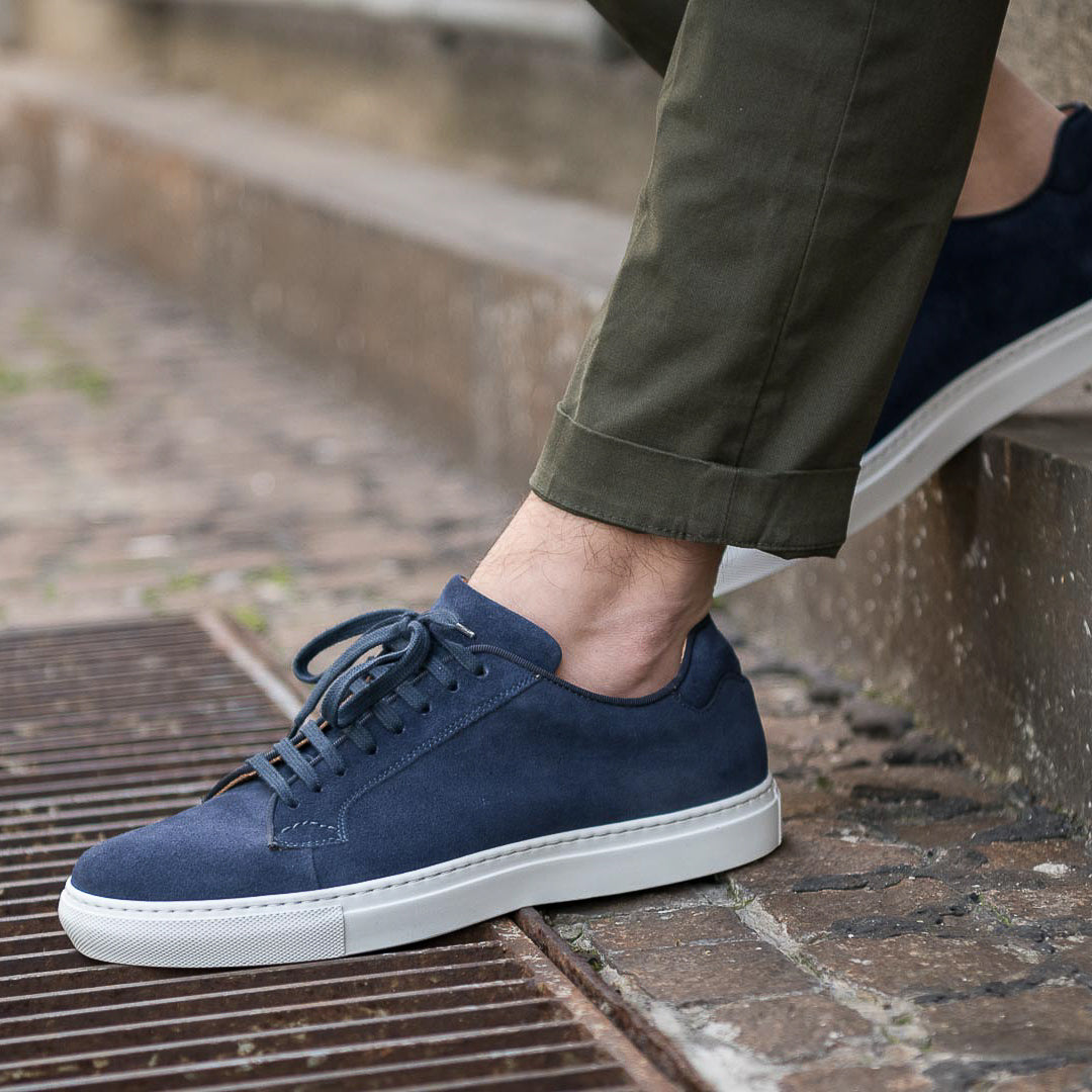 Blue suede sneakers on sale mens