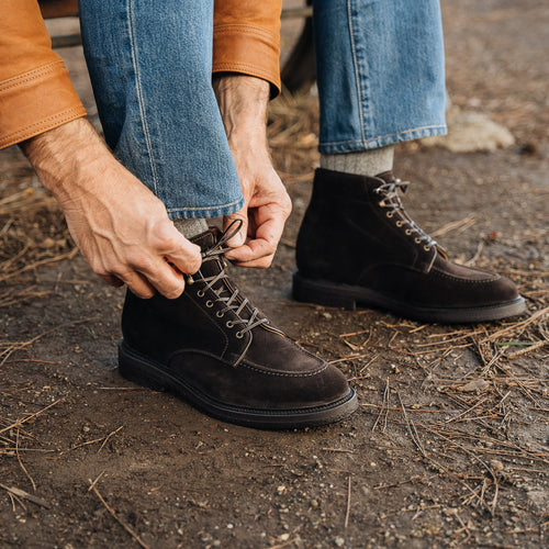 Men's handmade suede boots with para soles | Velasca