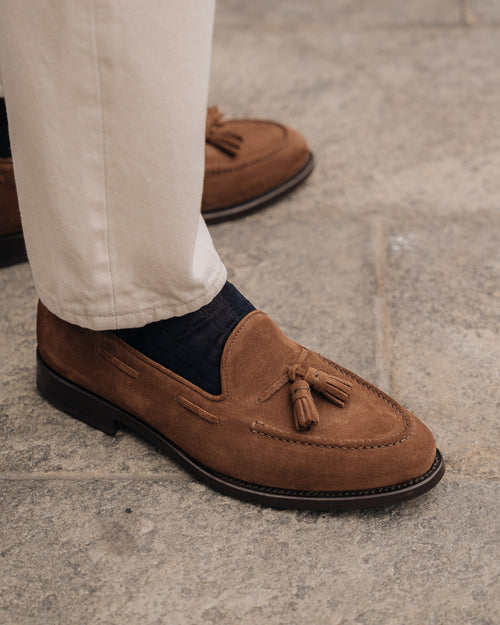 Men’s suede leather Loafers with Tassels | Velasca