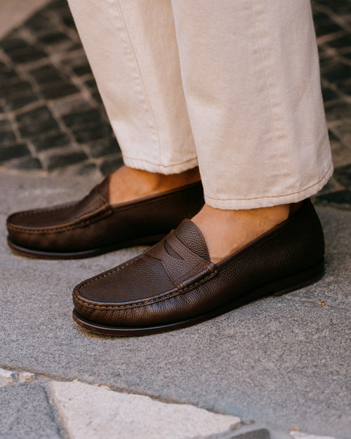 Penny Loafer College shoes in leather for men | Velasca