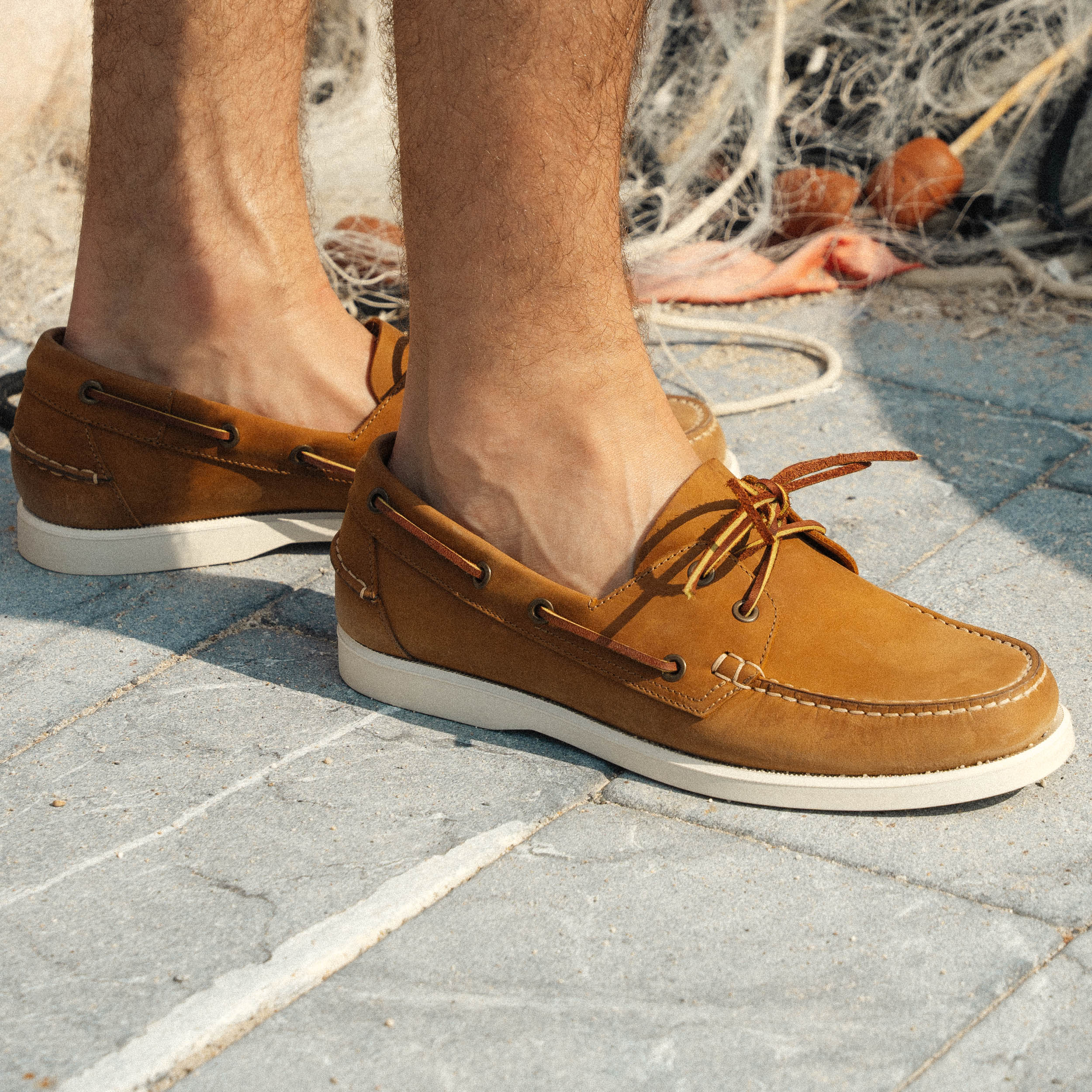 Brown Boat Shoes with Chinos