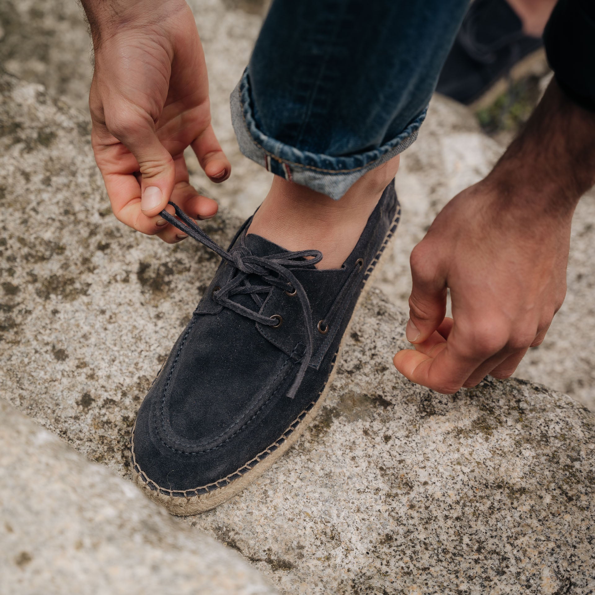 Fashion mens espadrilles with laces