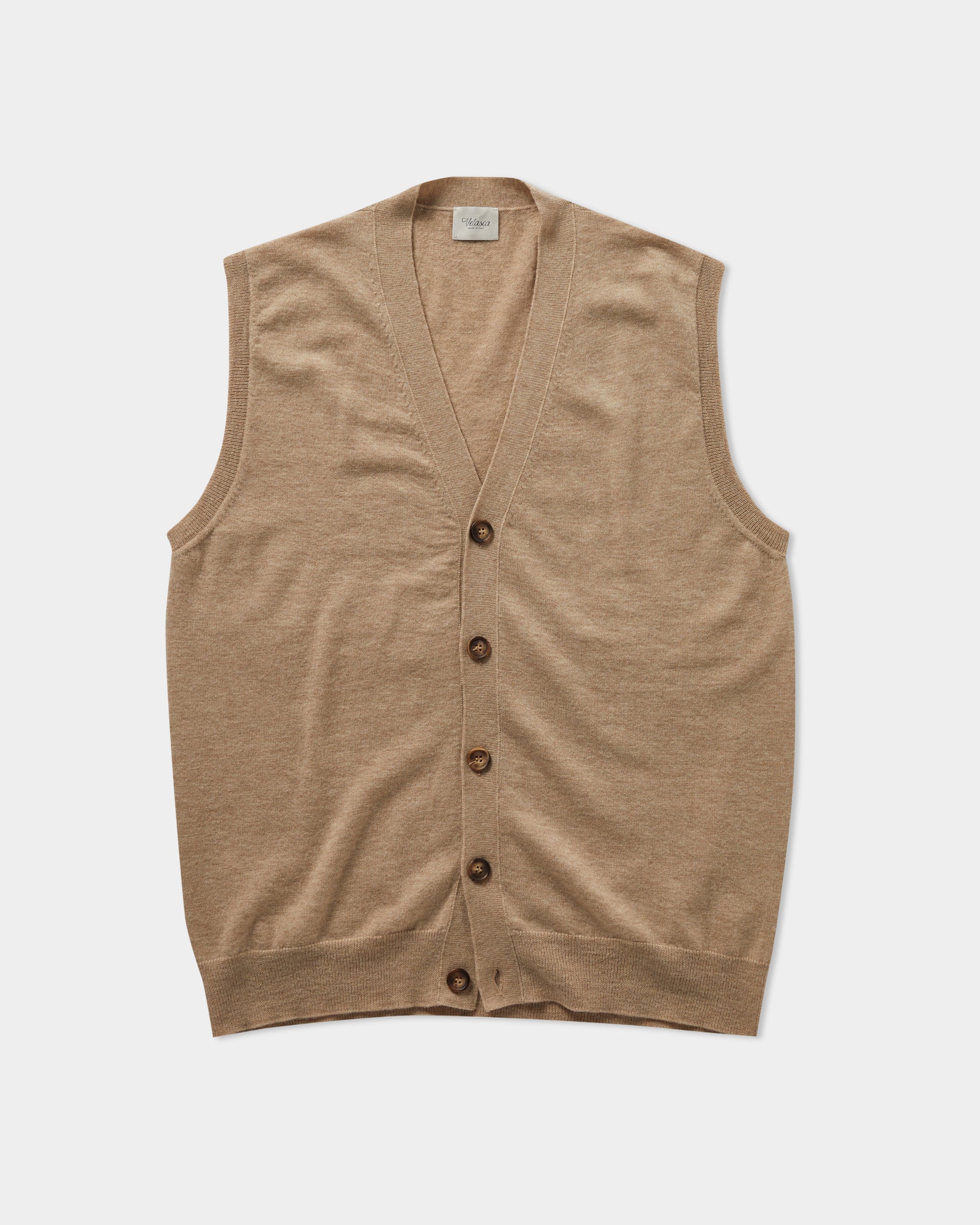 Velasca Beige men s sweater vest. Made with love in Italy