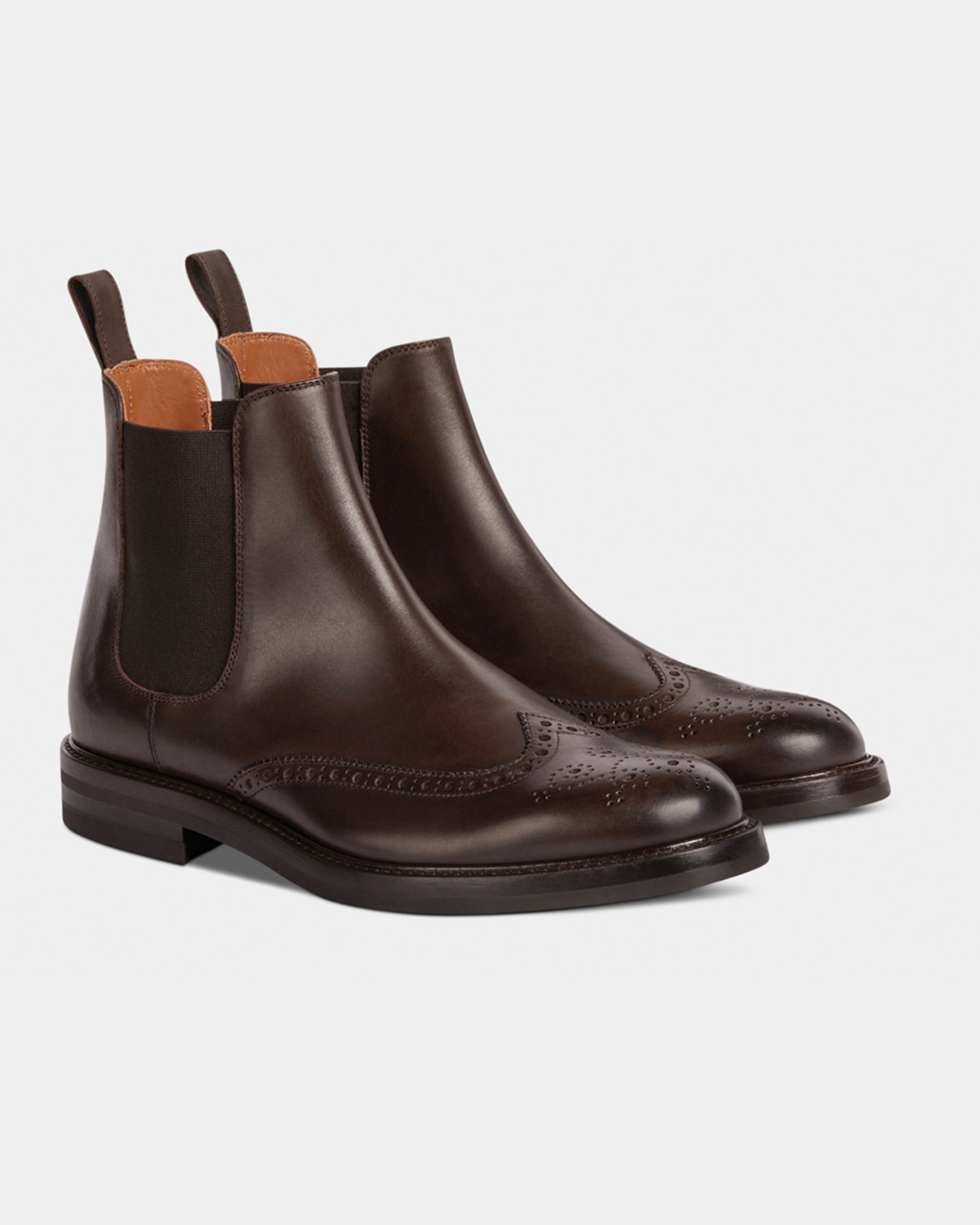 Santoni polished-leather Chelsea boots - Brown
