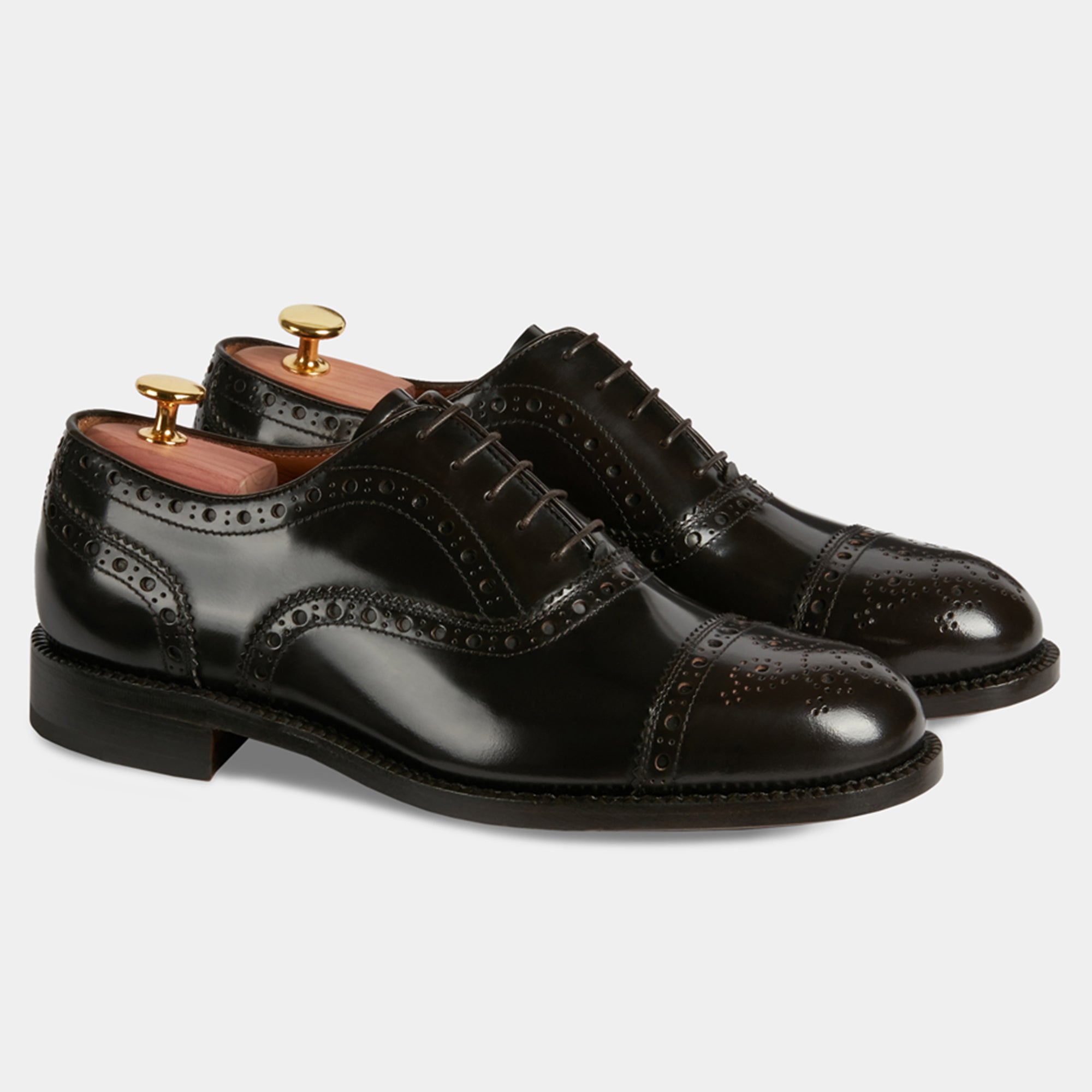 Men s Goodyear leather semi brogue Oxford shoe Velasca