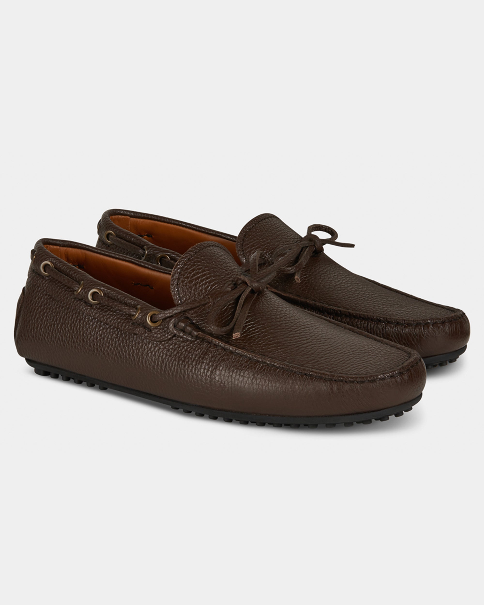 Studded sole Moccasins with laces in leather for men Velasca