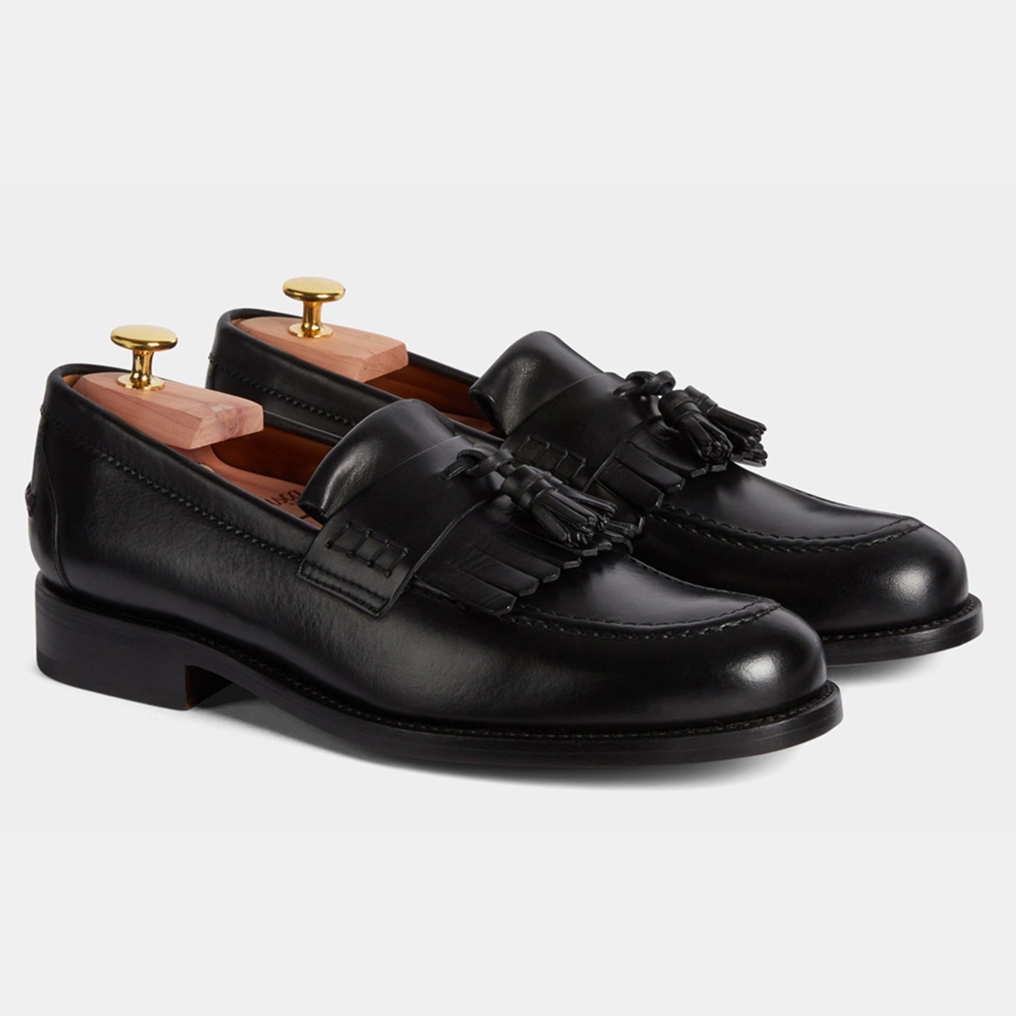 Black penny loafers shops with tassels