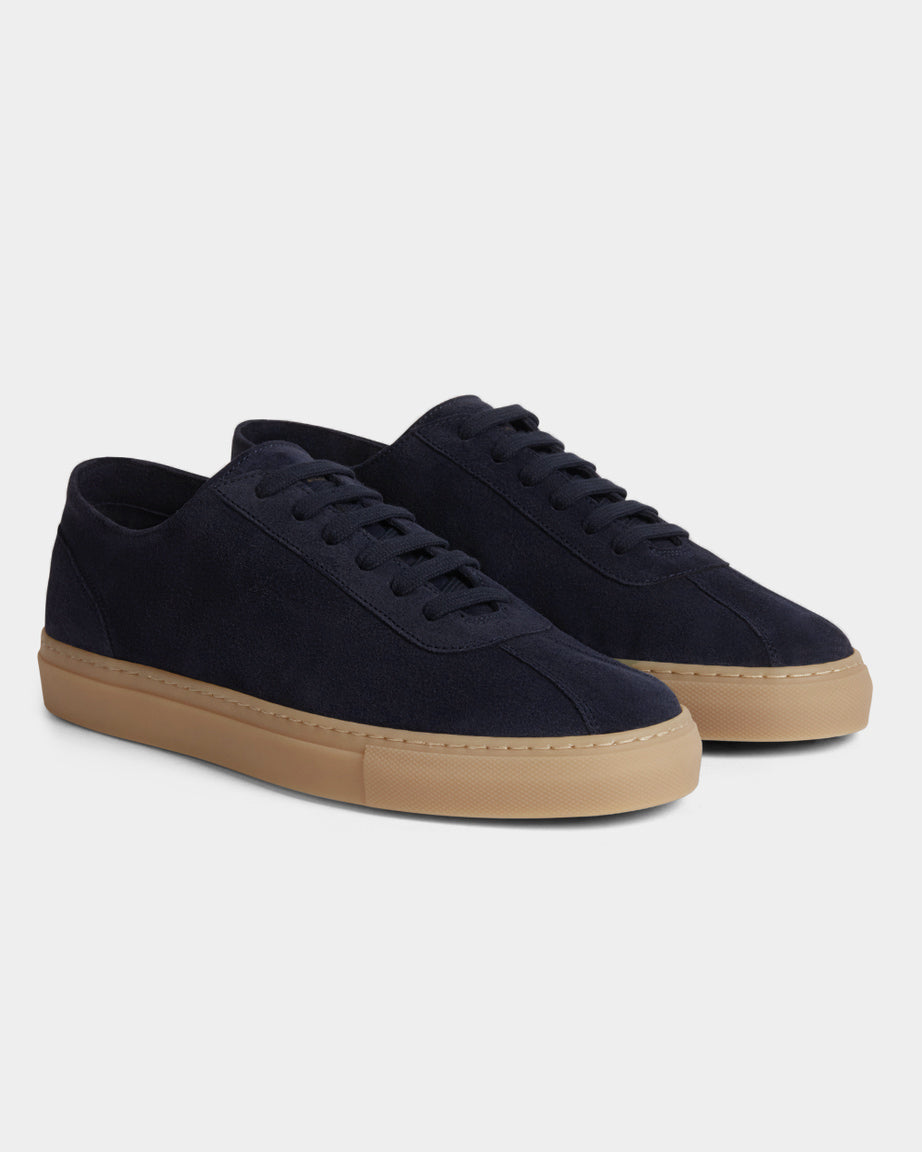 Velasca | Dark blue suede leather sneakers, Made in Italy