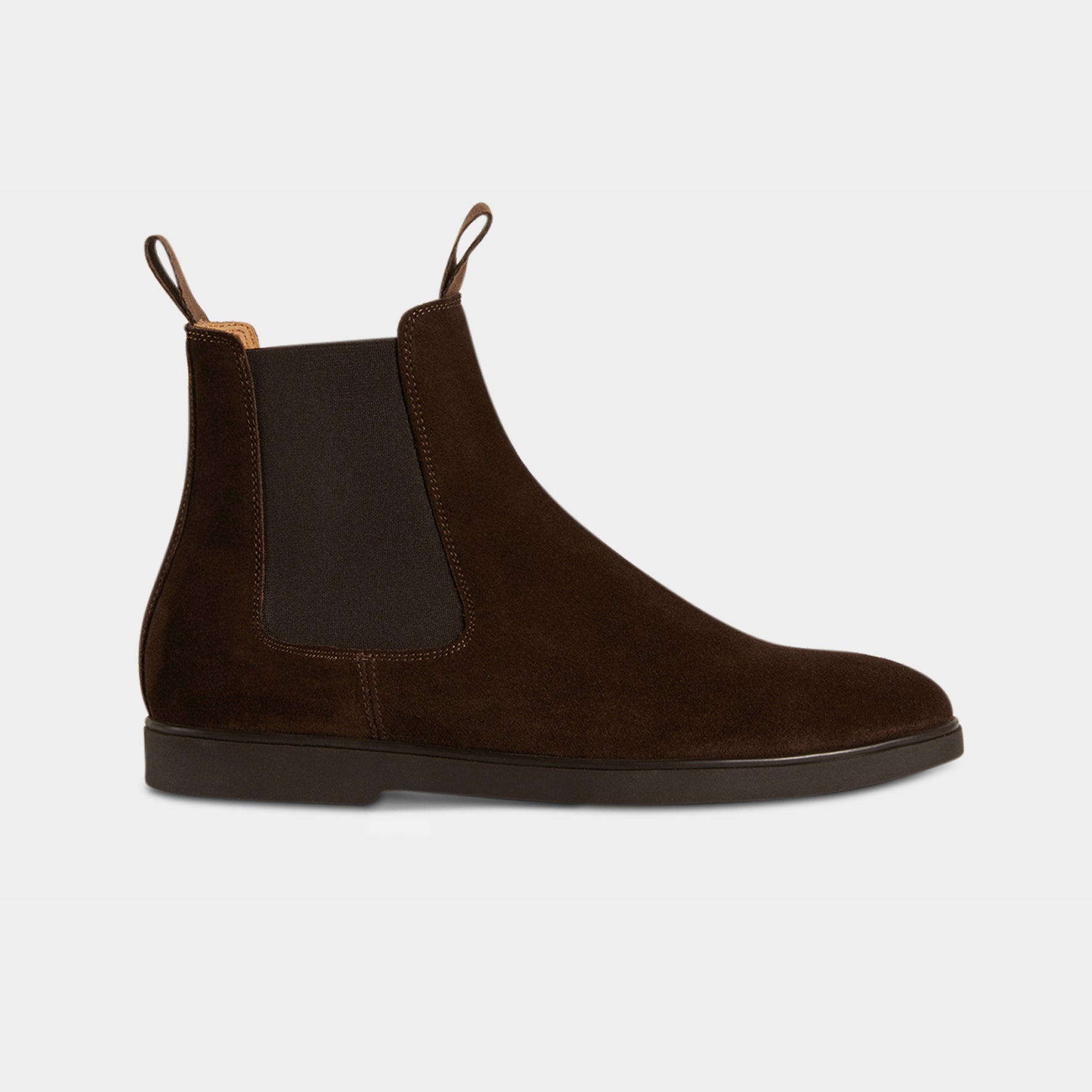 Men s dark brown Chelsea boots in suede leather Velasca