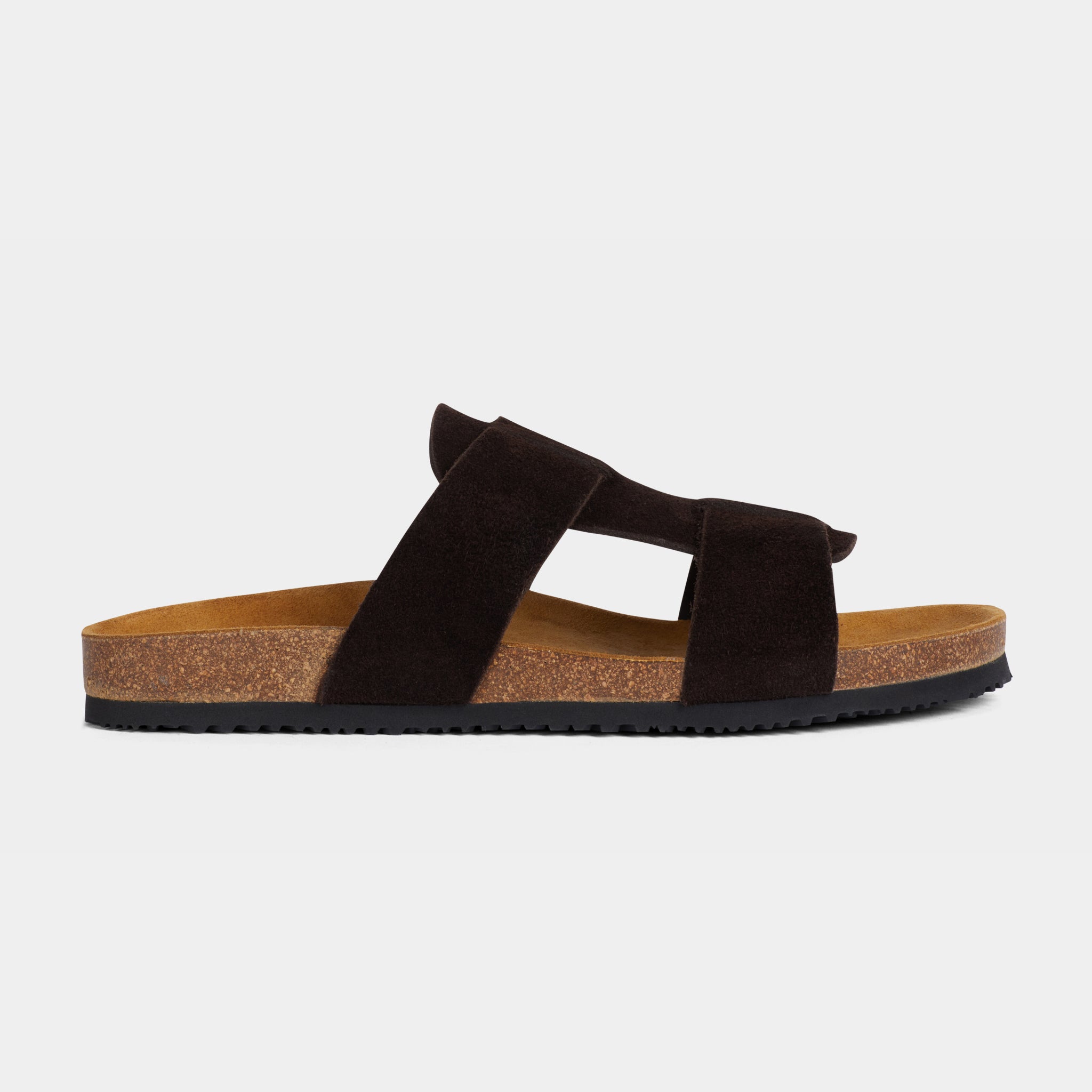 Velasca Brown suede men s sandals with a double strap