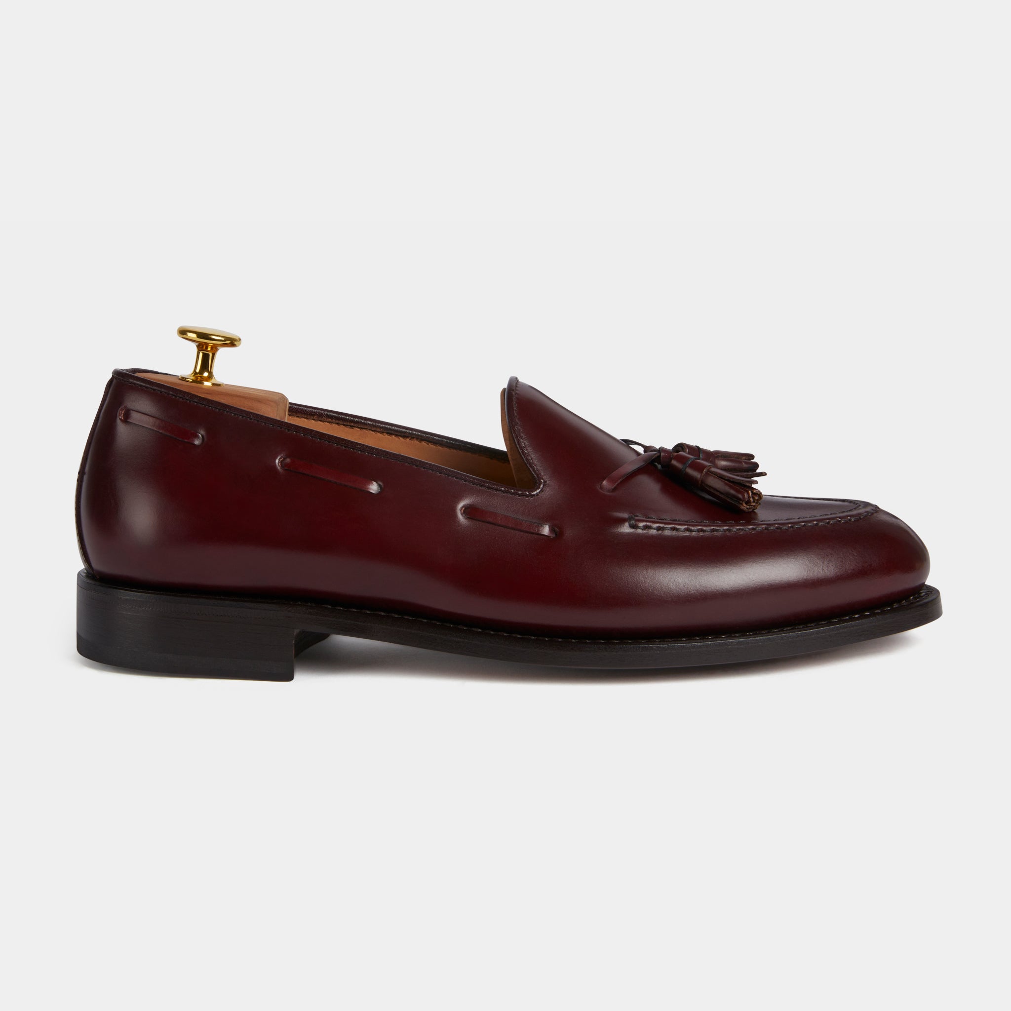 Velasca Burgundy Tassel Loafers in cordovan leather