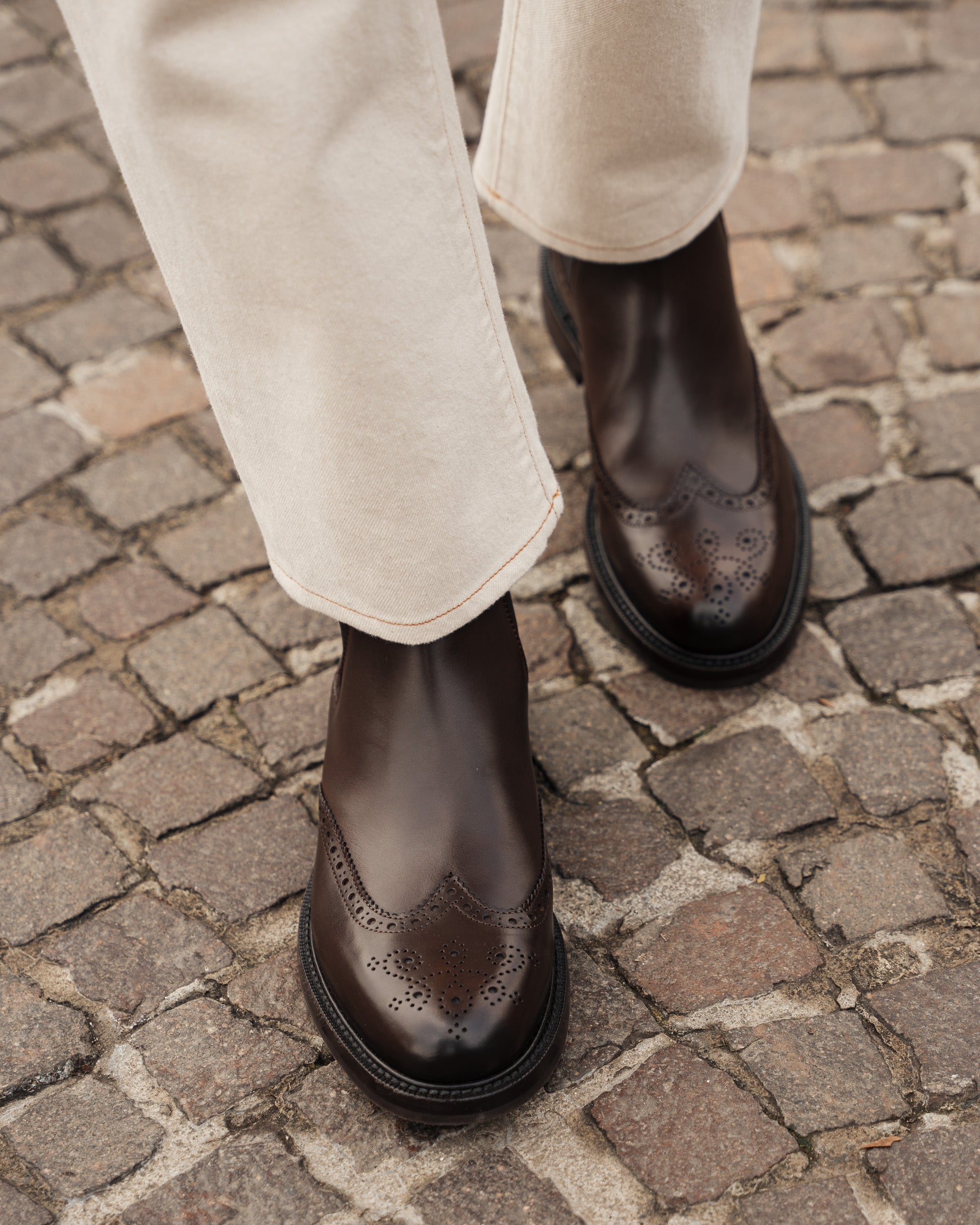 E06 beatles uomo HOGAN H393 brown chelsea boots men