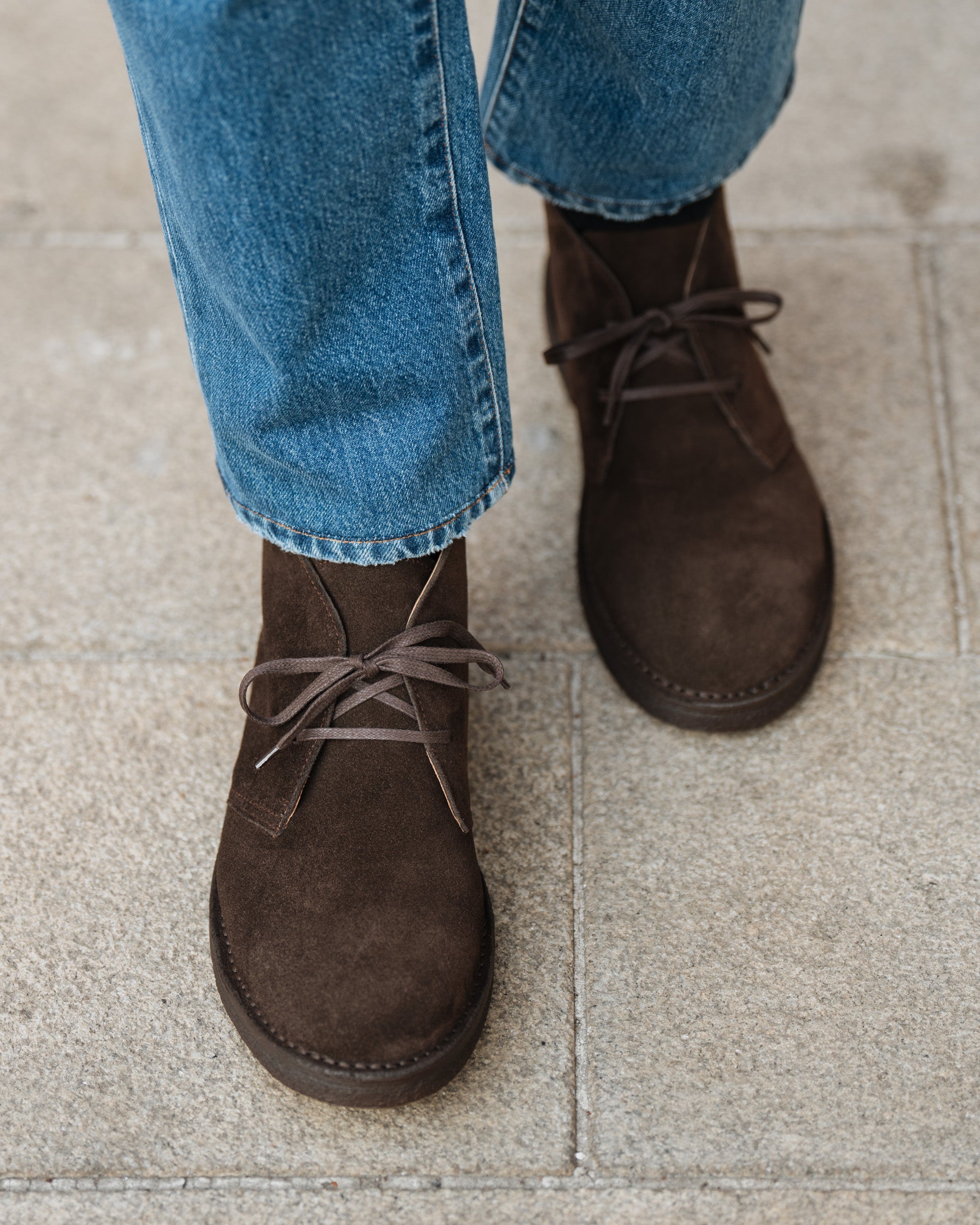 Men s dark brown leather Desert Boots Velasca