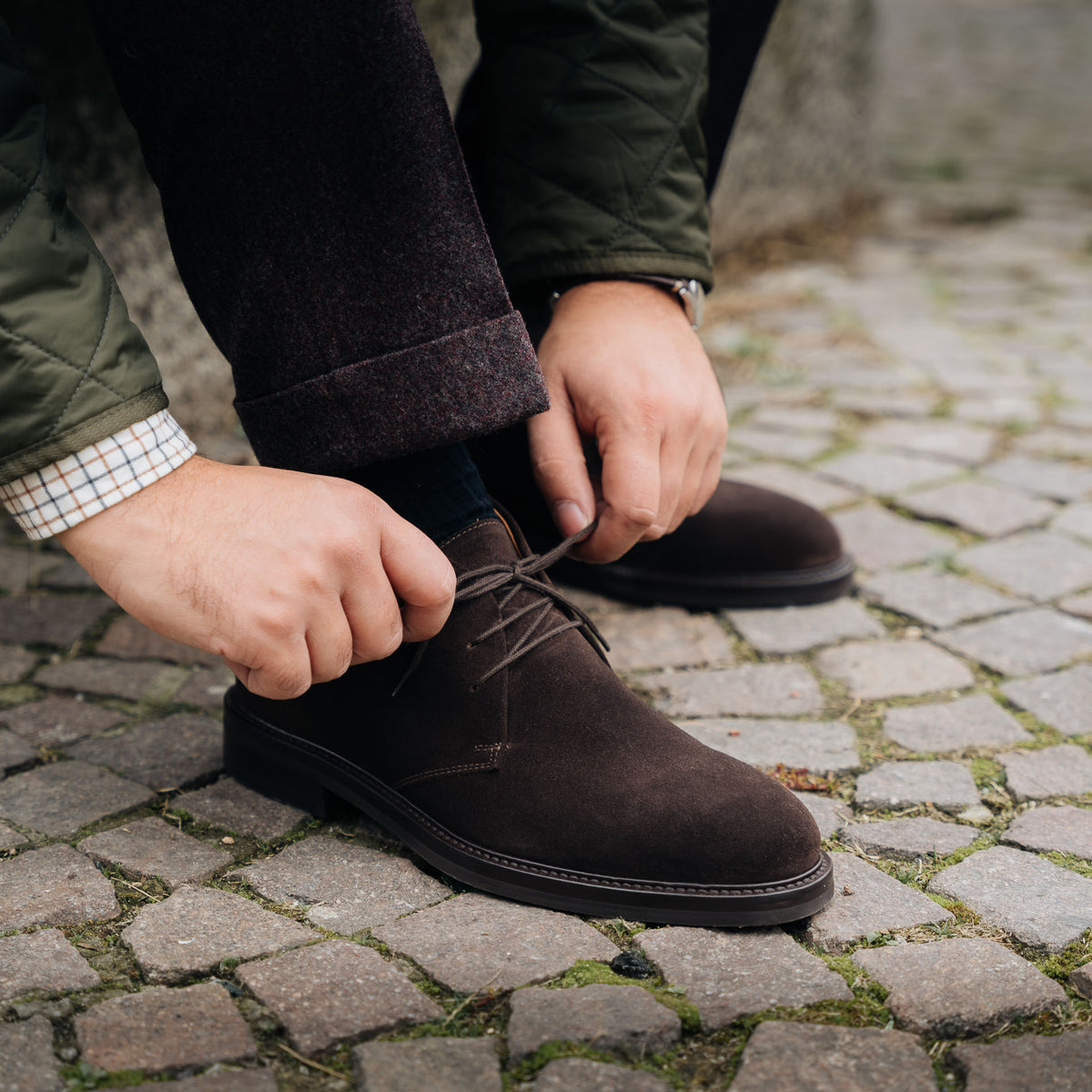 Men’s brown suede leather Ankle Boots | Velasca