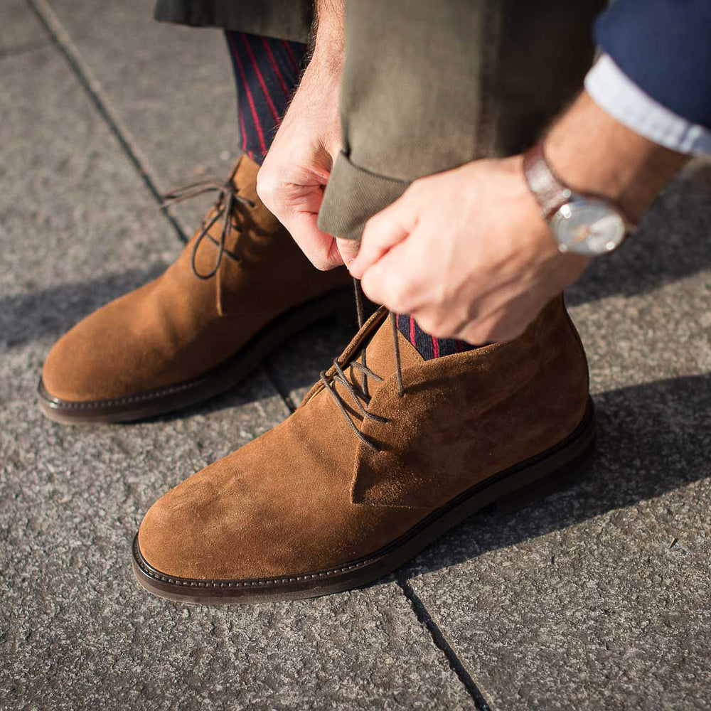Men’s dark brown suede Ankle Boots | Velasca