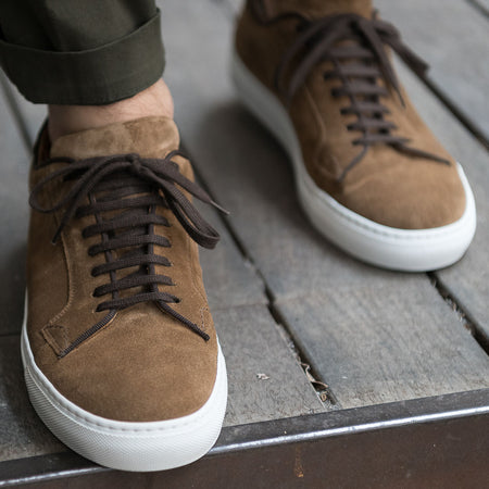 Men’s beige suede leather low Sneakers | Velasca