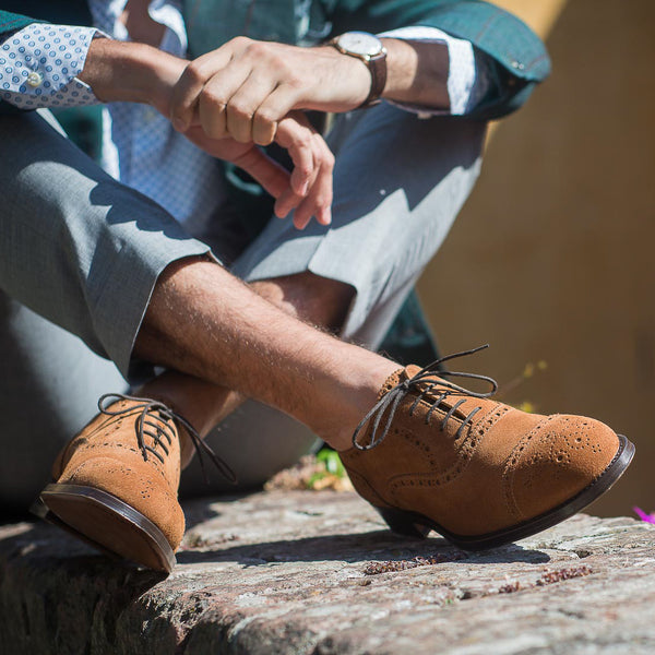 Men’s suede leather Oxford shoes | Velasca
