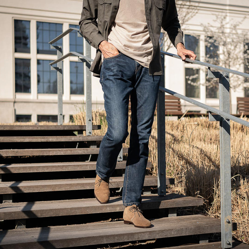 Men’s beige suede leather Ankle Boots | Velasca