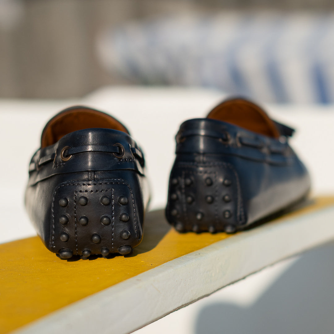 Pigottee, Men's brown leather Moccasins with Tassels