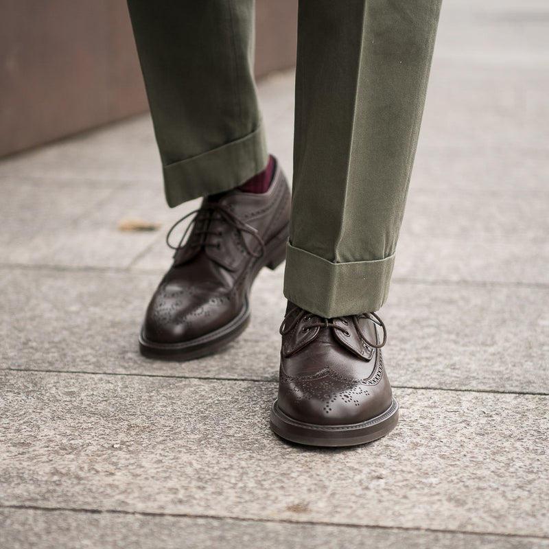 Men’s lace up brown leather Derby shoes | Velasca