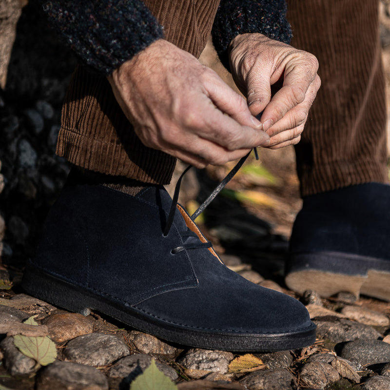 Men’s blue leather Desert Boots | Velasca