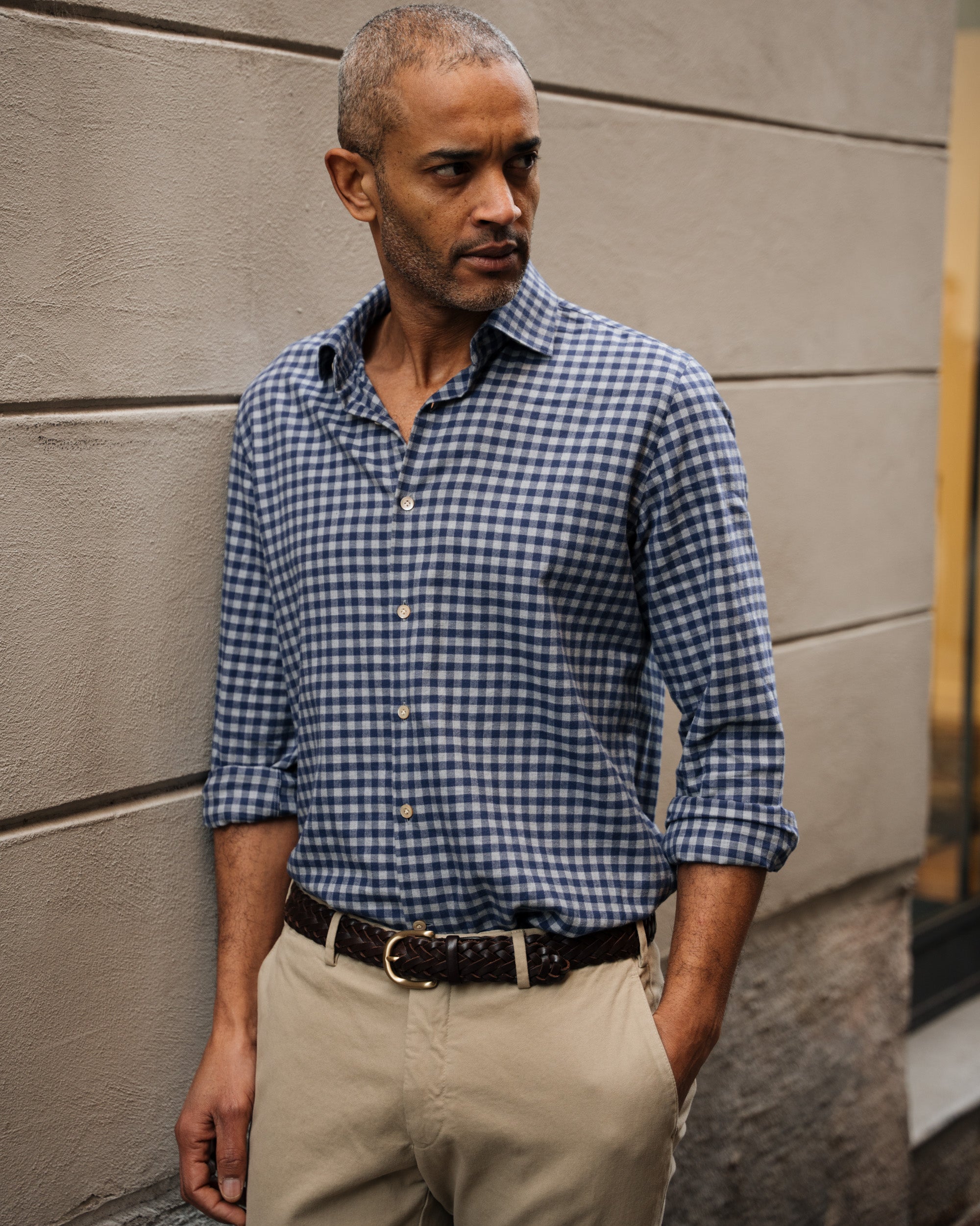 Velasca | Men's shirt in a small checkered pattern, Made in Italy