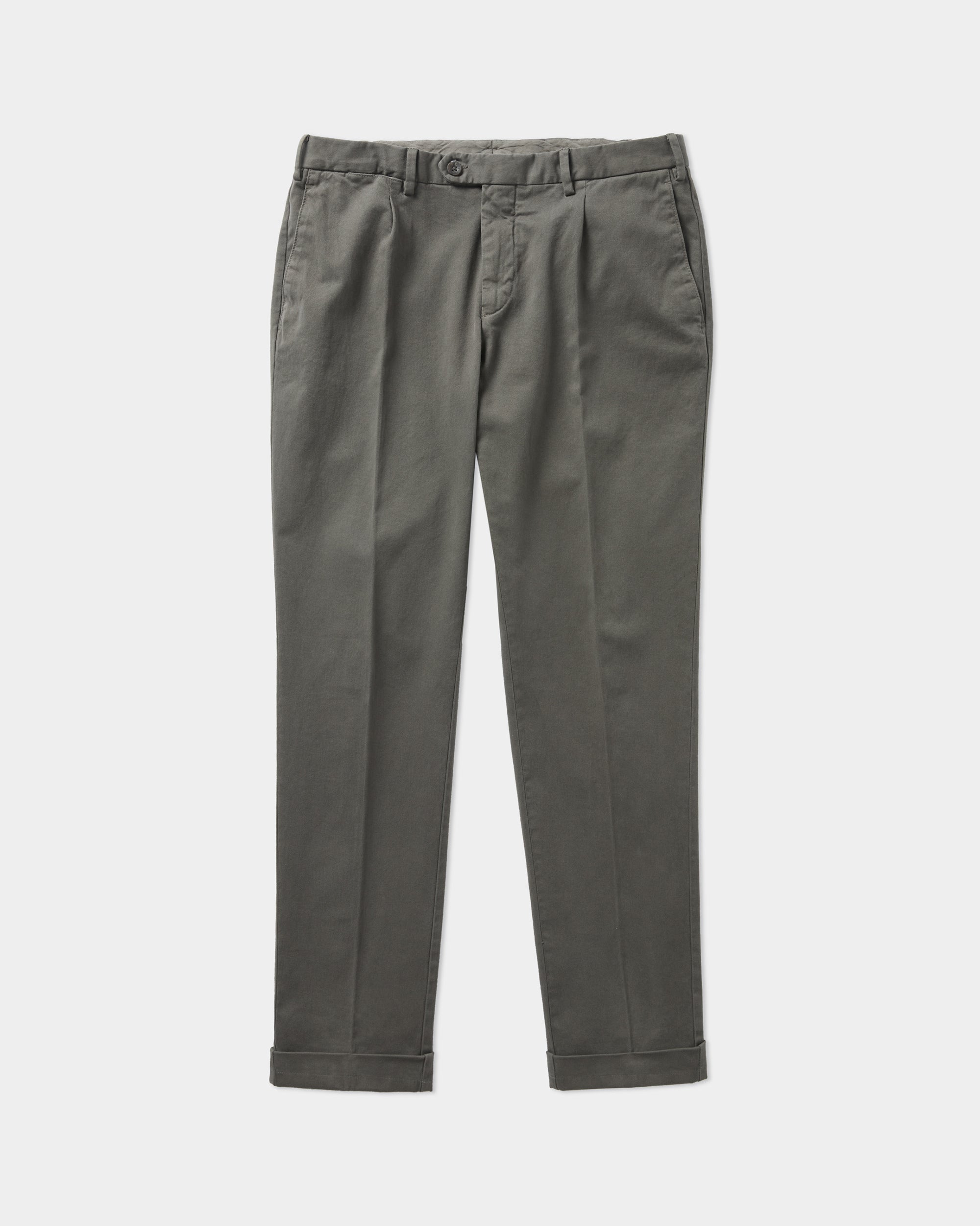 Velasca | Dark grey pleated chino pants, made in Italy